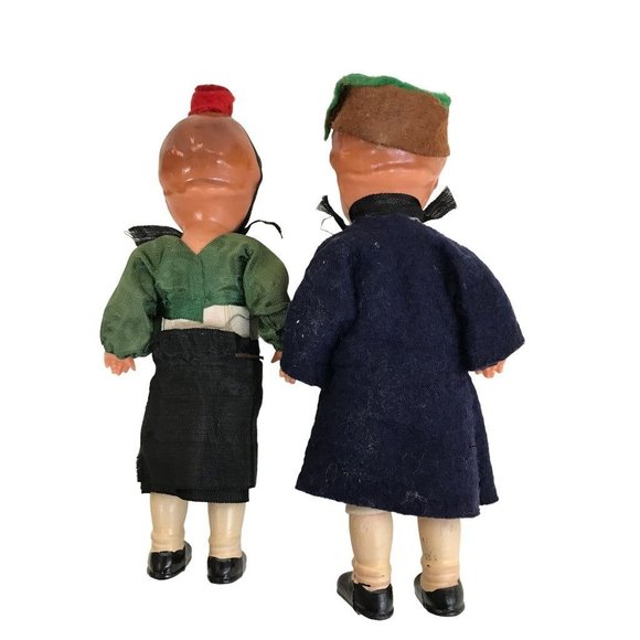 Erich Dittman Edi Germany Set of 2 Celluloid Dolls 7" Girl Boy Vintage 1950s - Picture 5 of 10